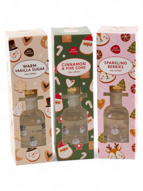 Christmas Reed Diffuser Fragrance Set - Santa Snowman Reindeer - Set of 3
