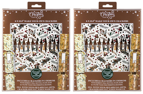 Christmas 13.5" DIY Crackers Kit - Gold White - Set of 12 Christmas 13.5" DIY Crackers Kit - Gold White - Set of 12