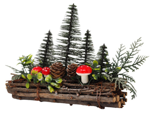 Rustic Woodland Christmas Centrepiece with Mini Pine Trees Pinecones Mushrooms Rustic Woodland Christmas Centrepiece with Mini Pine Trees Pinecones Mushrooms