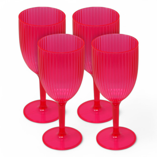 blown glass wine goblets Set of 5 Hand-blown Wine Glasses
