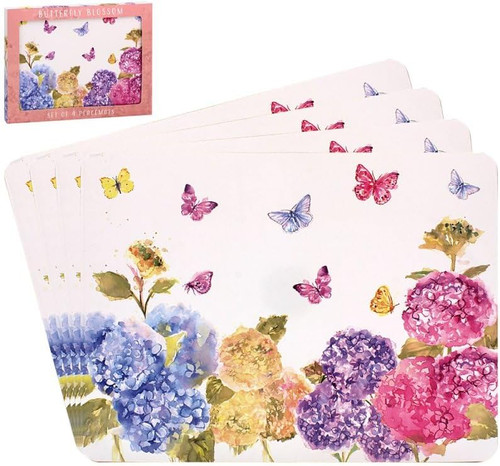 Hardback Laminated Placemats - Set of 4 - Butterfly Blossom