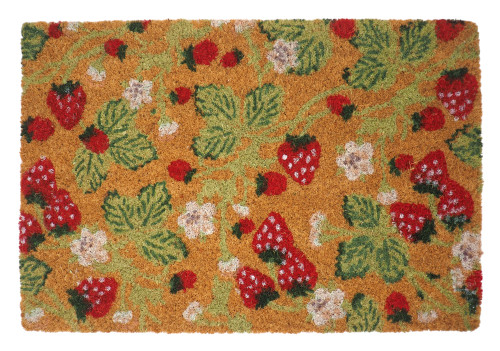Strawberry Coir Doormat with Non-Slip Backing 60 x 40 cm