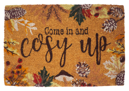 Autumn "Cosy Up" Coir Doormat with Non-Slip Backing 60 x 40 cm