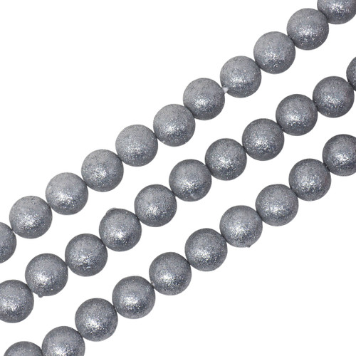 Sparkling Silver Glitter Christmas Bead Garland Tree Decoration - 1.8 Metres Sparkling Silver Glitter Christmas Bead Garland Tree Decoration - 1.8 Metres