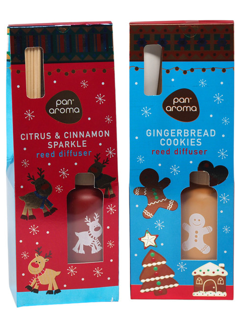 Christmas Reed Diffuser Gift Set - Citrus & Cinnamon, Gingerbread - Set of 2