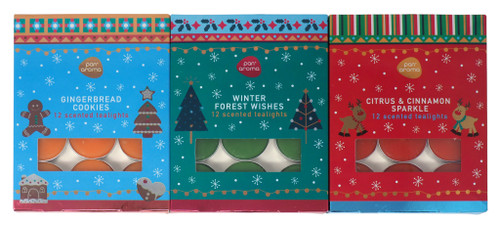 Christmas Scented Tealights - Gingerbread, Forest, Citrus & Cinnamon - Set of 3
