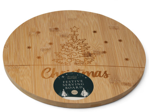 Nordic Inspired Wooden Christmas Tree Serving and Chopping Board - 30cm