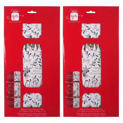 Make Your Own Holly Design Christmas Crackers Craft Kit - Set of 12