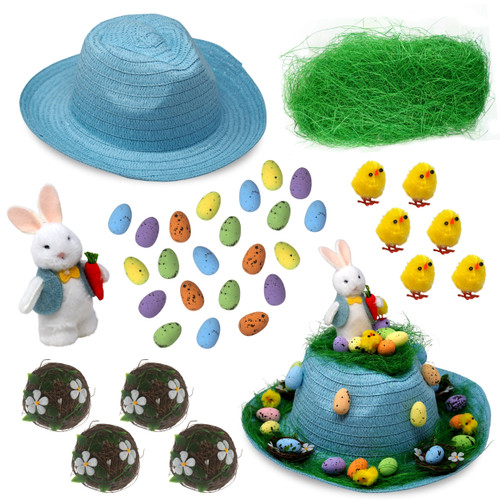 Boys Make Your Own Easter Bonnet Cowboy Hat Complete Kit - Bunny Boy