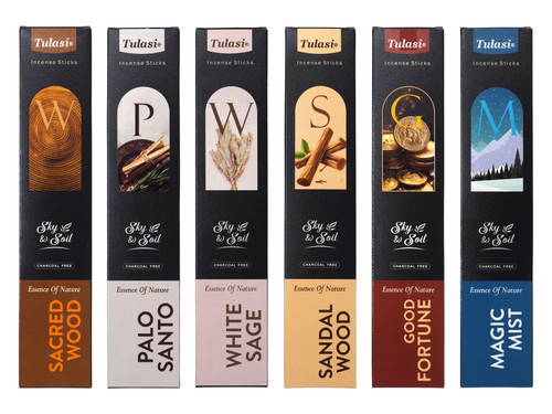 Mixed Fragrance Incense Sticks Retail Display - 6 Boxes (72 Sticks)