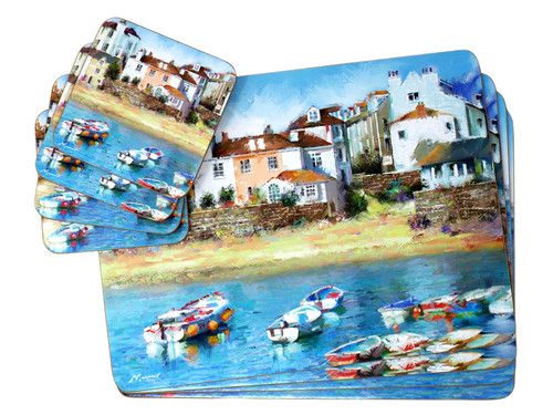 Harbour Town Coastal Placemats and Coasters Set - Set of 4