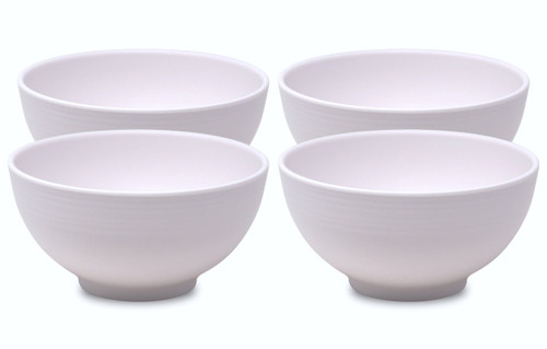White Melamine Serving Bowls Durable Bowls - Summer Dining - Set of 4