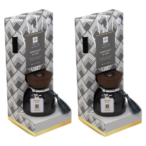 Bergamot Oud Reed Diffuser Gift Set for Him Masculine Home Fragrance - Set of 2
