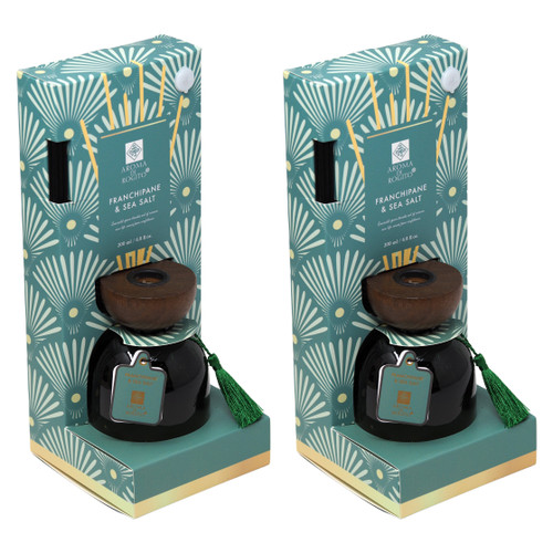 Franchipane & Sea Salt Reed Diffuser Gift Set Coastal Home Fragrance - Set of 2