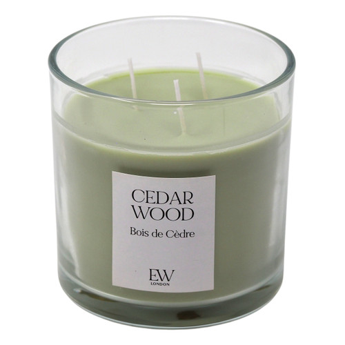 EW London Triple Wick Scented Candle - Approx 45 Hrs Burn - Cedar Wood