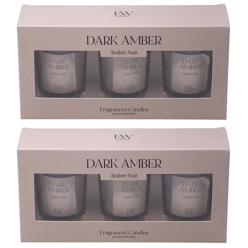 EW London Votive Scented Candles - Set of 6 -  Dark Amber