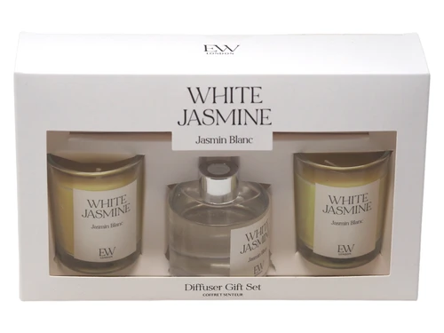 EW London Reed Diffuser & Scented Votive Candle Gift Set  - White Jasmine