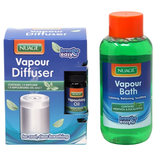 Breathe Easy Menthol & Eucalyptus Vapour Diffuser Kit and Vapour Bath - Set of 2