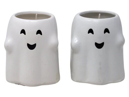 Cute White Ghost Halloween Fragranced Candles - Set of 2