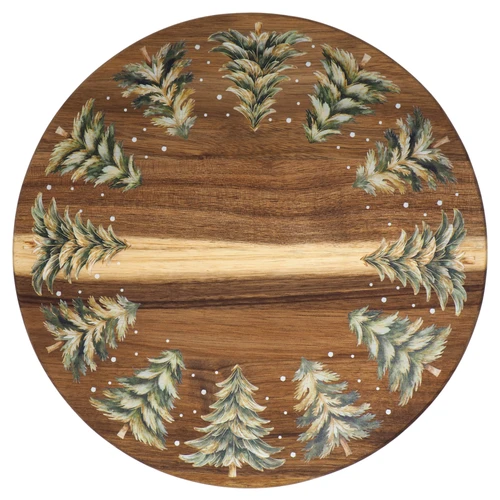 Lazy Susan Christmas Nordic Tree Wooden Rotating Serving Board