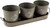 Set Of 3 Vintage Style Window Plant Pots And Tray - Grey