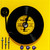 Yellow Glass Vinyl Record Retro Style Free Standing Clock 