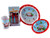 Christmas Santa 4 Piece Melamine Kid's Dinner Set - Plate, Bowl, Cup, Metal Cutlery