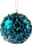 Set Of 6 Glitter Encrusted Blue Frost Sequin Christmas Tree Baubles Decorations