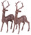 Set Of 2 Rose Gold Glitter Reindeer Figurines - Christmas Decoration Ornaments. 