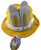 Easter Felt Bonnet Hat With Bunny Ears - Yellow