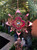 Large Red Flower Metal Sun Catcher Wind Chime - Hanging Home Garden Decoration