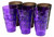 Purple / Black Halloween Plastic Skull Face Tumblers / Glasses - Set of 6