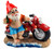 Novelty Garden Gnome With Beer And Motorbike Ornament