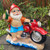 Novelty Garden Gnome With Beer And Motorbike Ornament