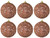 6 x Rose Gold Dazzling Glitter And Sequin Textured Christmas Tree Baubles