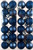 Set Of 24 Mini Christmas Navy Blue Glitter Tree Baubles Decorations Set Of 24 Mini Christmas Navy Blue Glitter Tree Baubles Decorations