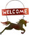 Welcome Pretty Garden Metallic Unicorn Tin Hanging Sign Plaque - Yellow