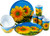 Sunflower 12 Piece Melamine Plastic Plate Cups Bowl Set
