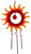 Sun Burst Orange Hanging Sun Catcher With Pendant Wind Chime