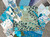 Aqua Teal Blue Tones Scrapbooking Starter Kit - Scrapbook, Stickers and Materials