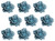 9 x Glitter Encrusted Ice Blue Flower 3D Clip On Christmas Tree Decorations 9 x Glitter Encrusted Ice Blue Flower 3D Clip On Christmas Tree Decorations