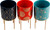 Set Of 3 Blue Orange Aqua Metallic Gold Design Plant Pots On Stand