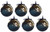 6 x Sequin Navy Blue Gold Christmas Tree Baubles Decorations - Round 6 x Sequin Navy Blue Gold Christmas Tree Baubles Decorations - Round