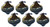 6 x Sequin Navy Blue Gold Christmas Tree Baubles Decorations - Lantern 6 x Sequin Navy Blue Gold Christmas Tree Baubles Decorations - Lantern