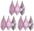 Large Geo Ice Pink Christmas Tree Teardrop 13cm Baubles Decorations - Set of 9