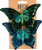 Christmas Tree Butterfly Decorations - Sequin Purple Teal Green Blue (Set of 8)