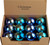 Large Shine Blue Aqua Green Leaf Christmas Tree Baubles Decorations (Set of 12)
