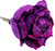 Clip On Purple Rose Flower Christmas Tree Decorations (Set of 6)