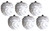 Large White Feather Effect Christmas Tree Baubles Decorations (Set of 6)