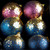 Large Blue Pink Navy Gold Sequin Christmas Tree Baubles Decorations (Set of 12)